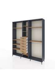 Hyperion Dolap 10 Raflı 6 Çekmeceli 3 Askılı 220x44x243 - S553M060V12B