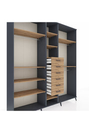 Hyperion Dolap 10 Raflı 6 Çekmeceli 3 Askılı 220x44x243 - S553M060V12B