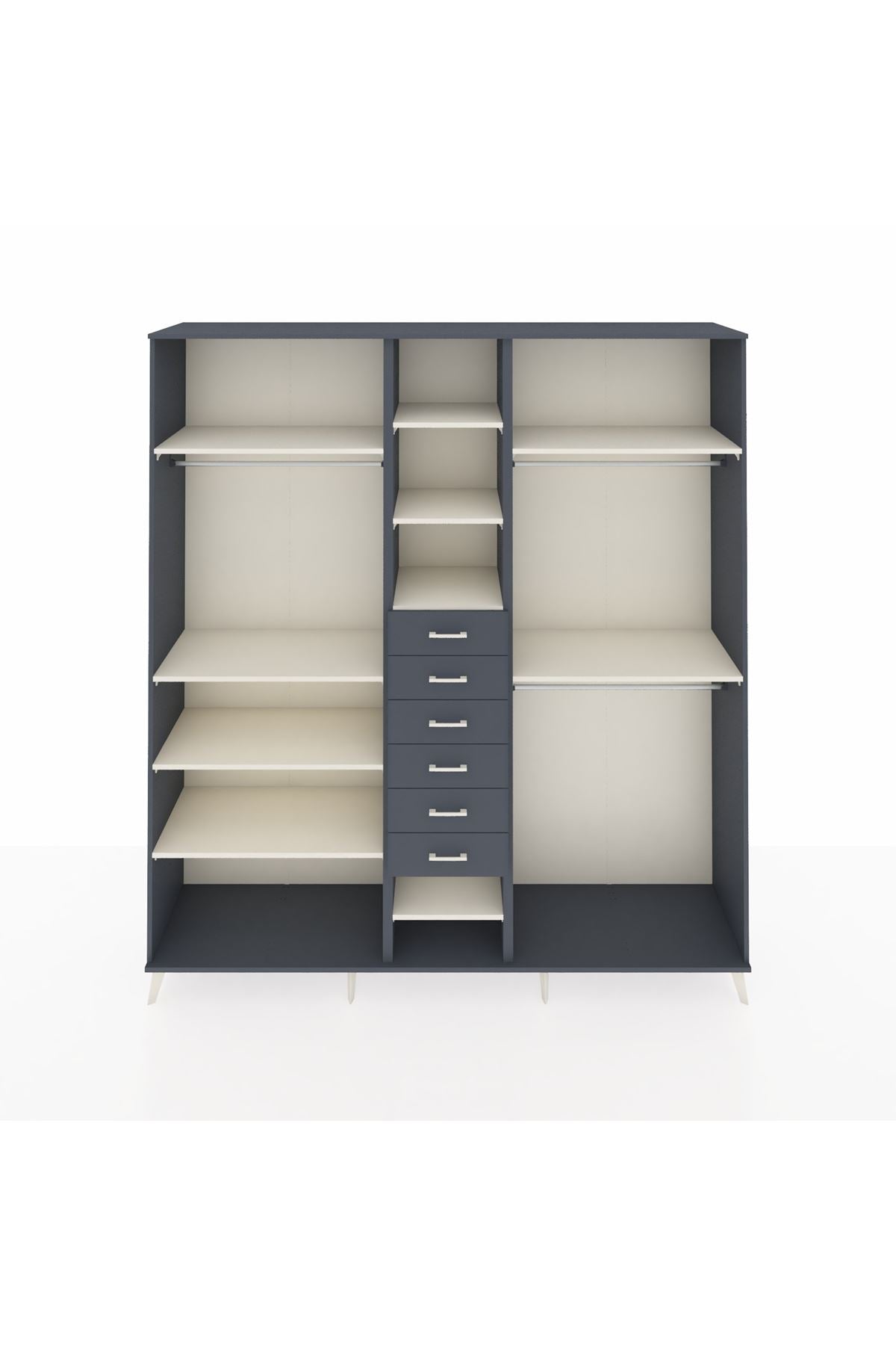 Hyperion Dolap 10 Raflı 6 Çekmeceli 3 Askılı 220x44x243 - S553M060V14B