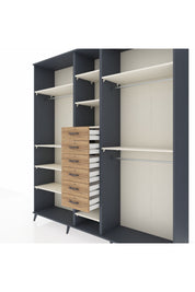 Hyperion Dolap 10 Raflı 6 Çekmeceli 3 Askılı 220x44x243 - S553M060V15B