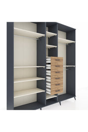 Hyperion Dolap 10 Raflı 6 Çekmeceli 3 Askılı 220x44x243 - S553M060V15B