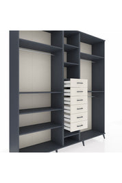 Hyperion Dolap 10 Raflı 6 Çekmeceli 3 Askılı 220x44x243 - S553M060V16B