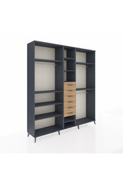 Hyperion Dolap 10 Raflı 6 Çekmeceli 3 Askılı 220x44x243 - S553M060V18B