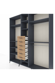 Hyperion Dolap 10 Raflı 6 Çekmeceli 3 Askılı 220x44x243 - S553M060V18B