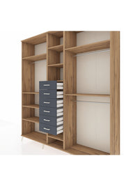 Hyperion Dolap 10 Raflı 6 Çekmeceli 3 Askılı 220x44x243 - S553M060V20B