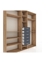 Hyperion Dolap 10 Raflı 6 Çekmeceli 3 Askılı 220x44x243 - S553M060V20B