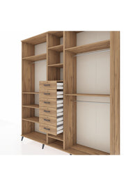 Hyperion Dolap 10 Raflı 6 Çekmeceli 3 Askılı 220x44x243 - S553M060V21B