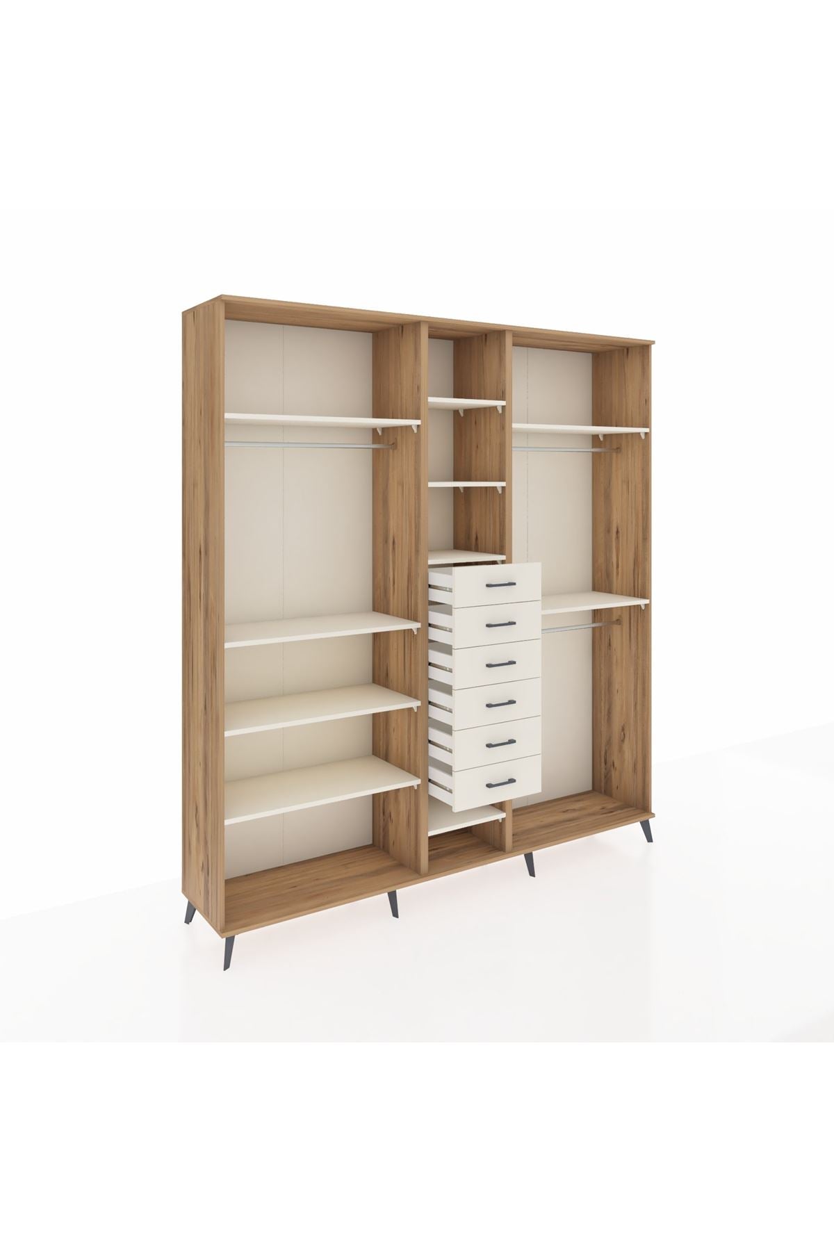 Hyperion Dolap 10 Raflı 6 Çekmeceli 3 Askılı 220x44x243 - S553M060V22B