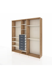 Hyperion Dolap 10 Raflı 6 Çekmeceli 3 Askılı 220x44x243 - S553M060V23B