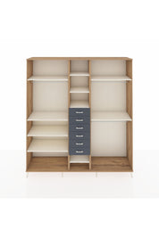 Hyperion Dolap 10 Raflı 6 Çekmeceli 3 Askılı 220x44x243 - S553M060V23B