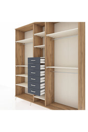 Hyperion Dolap 10 Raflı 6 Çekmeceli 3 Askılı 220x44x243 - S553M060V23B