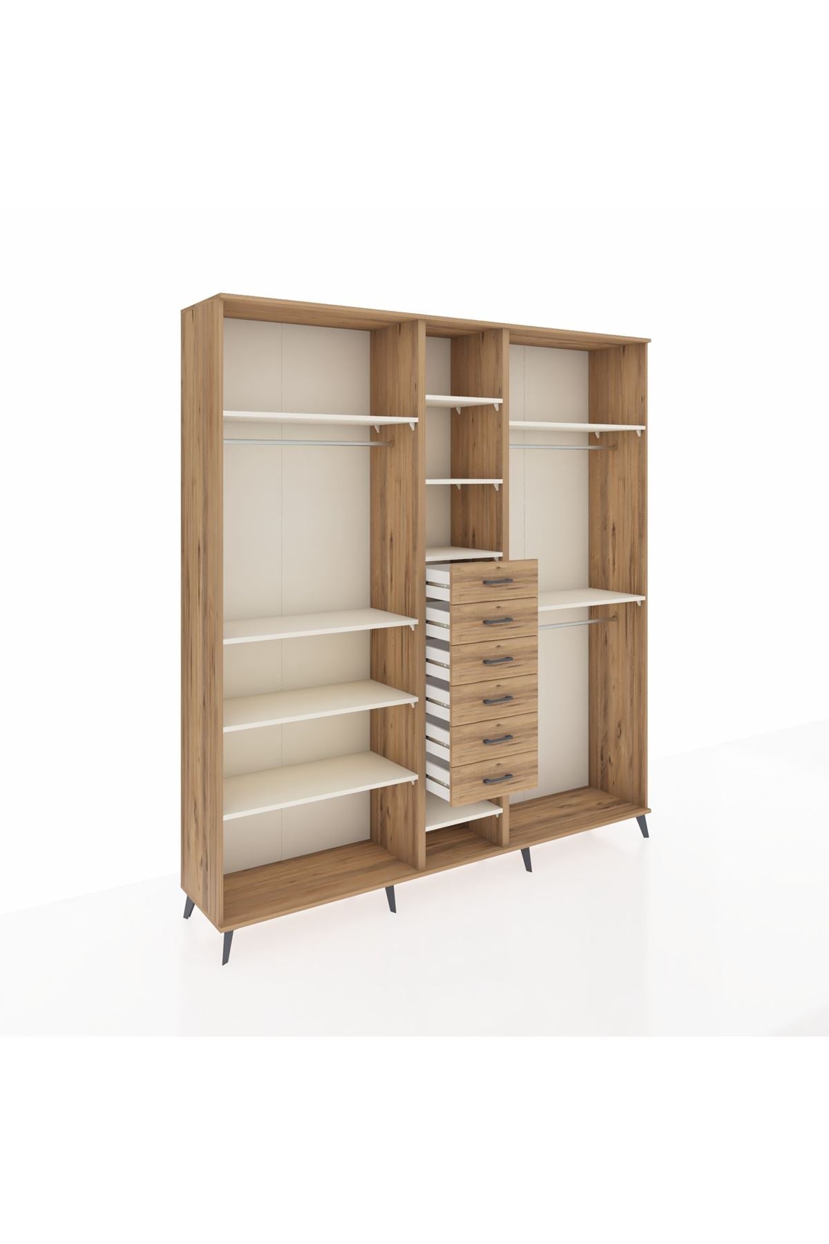 Hyperion Dolap 10 Raflı 6 Çekmeceli 3 Askılı 220x44x243 - S553M060V24B