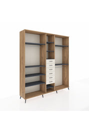 Hyperion Dolap 10 Raflı 6 Çekmeceli 3 Askılı 220x44x243 - S553M060V25B