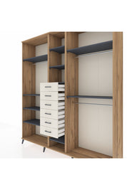 Hyperion Dolap 10 Raflı 6 Çekmeceli 3 Askılı 220x44x243 - S553M060V25B