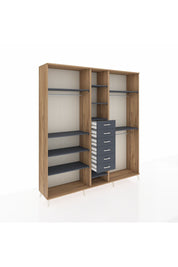 Hyperion Dolap 10 Raflı 6 Çekmeceli 3 Askılı 220x44x243 - S553M060V26B