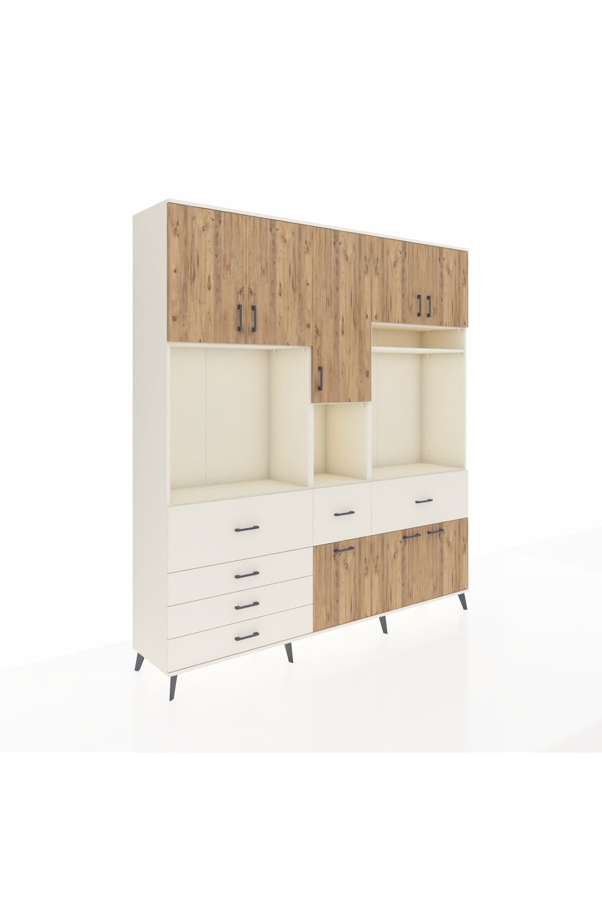 Hyperion Dolap 10 Raflı 6 Çekmeceli 8 Kapaklı 220x44x243 - S553M061V01B