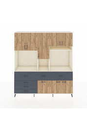 Hyperion Dolap 10 Raflı 6 Çekmeceli 8 Kapaklı 220x44x243 - S553M061V02B