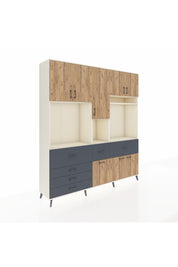 Hyperion Dolap 10 Raflı 6 Çekmeceli 8 Kapaklı 220x44x243 - S553M061V02B