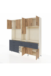 Hyperion Dolap 10 Raflı 6 Çekmeceli 8 Kapaklı 220x44x243 - S553M061V02B