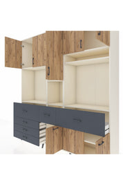 Hyperion Dolap 10 Raflı 6 Çekmeceli 8 Kapaklı 220x44x243 - S553M061V02B