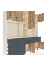 Hyperion Dolap 10 Raflı 6 Çekmeceli 8 Kapaklı 220x44x243 - S553M061V02B