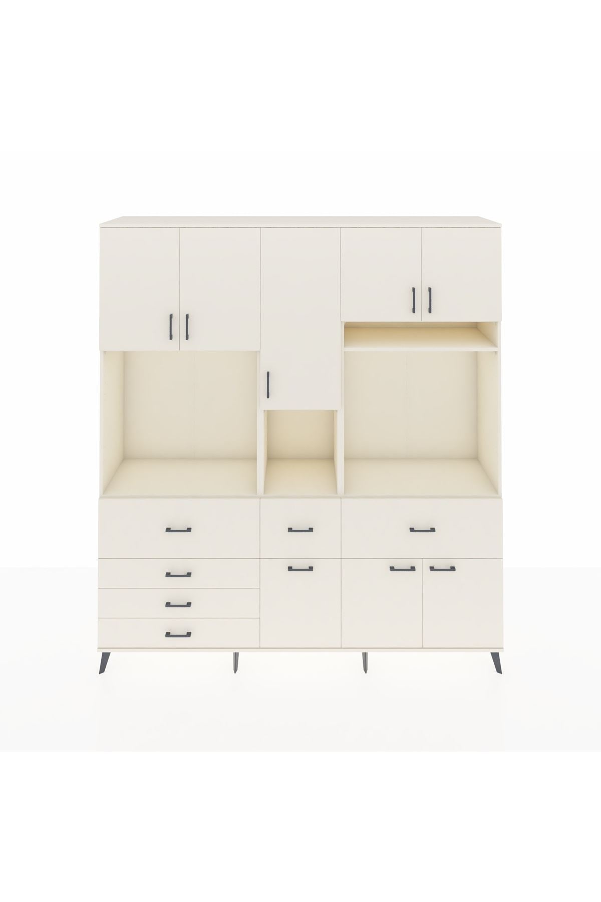 Hyperion Dolap 10 Raflı 6 Çekmeceli 8 Kapaklı 220x44x243 - S553M061V04B