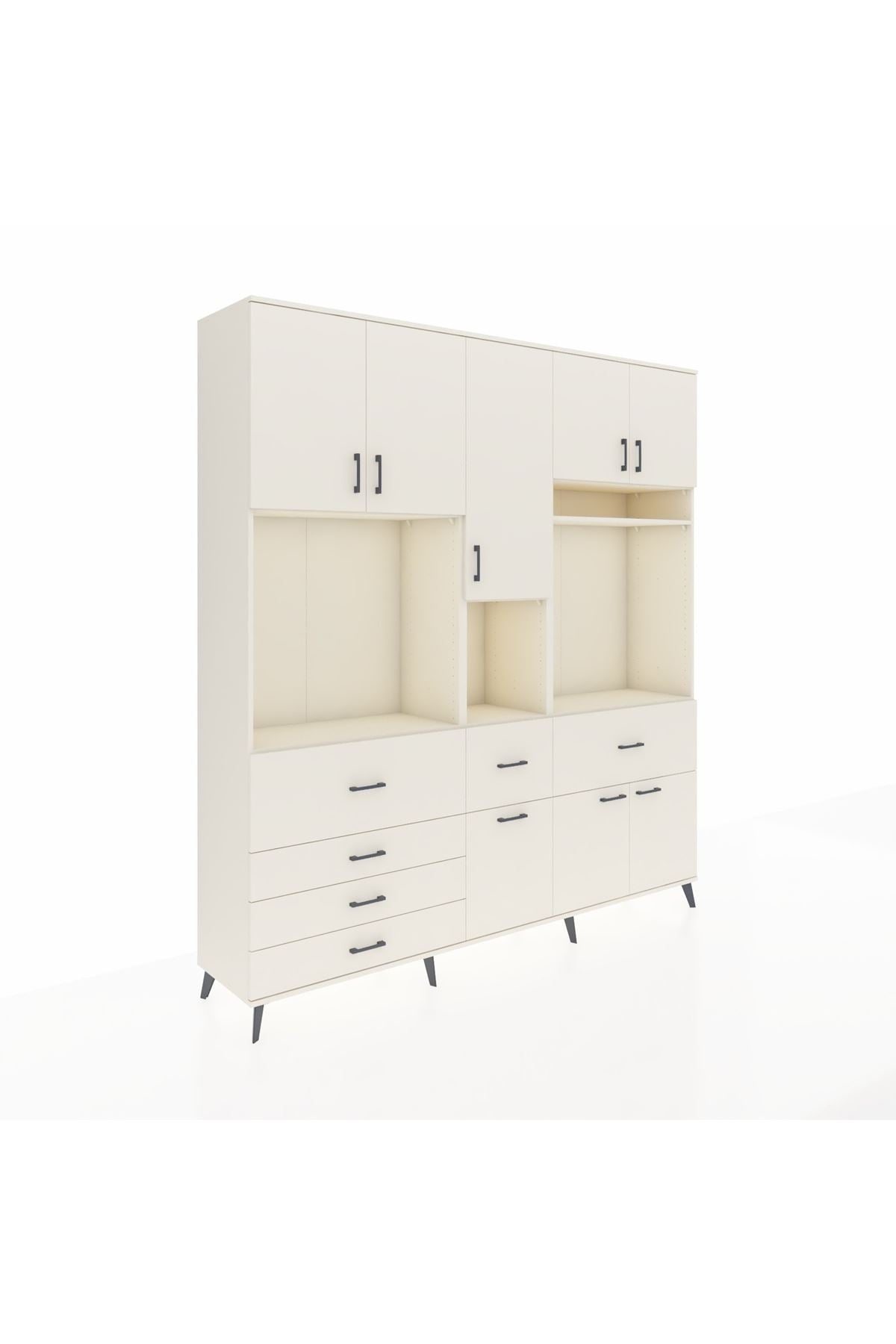 Hyperion Dolap 10 Raflı 6 Çekmeceli 8 Kapaklı 220x44x243 - S553M061V04B