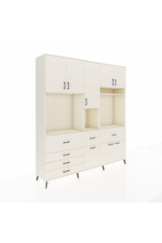 Hyperion Dolap 10 Raflı 6 Çekmeceli 8 Kapaklı 220x44x243 - S553M061V04B