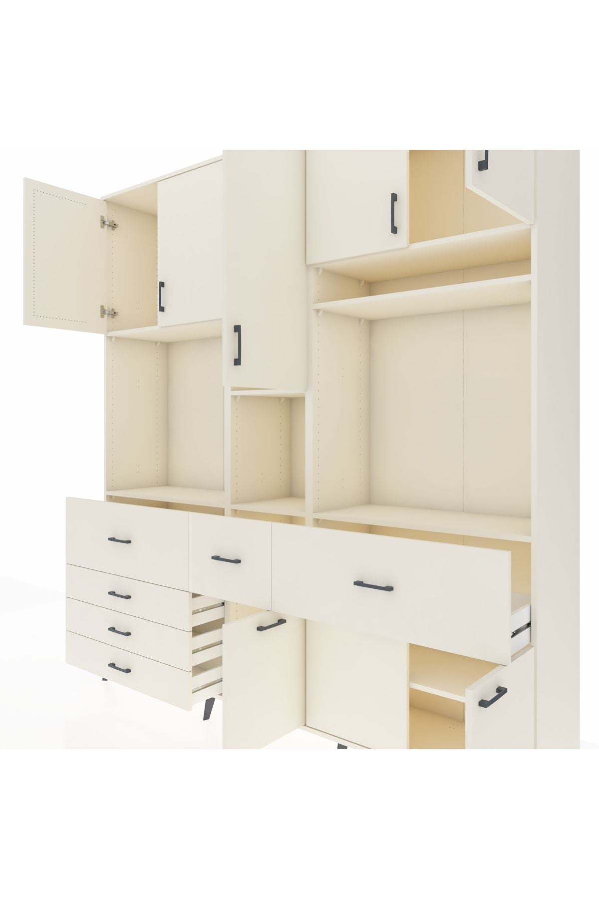 Hyperion Dolap 10 Raflı 6 Çekmeceli 8 Kapaklı 220x44x243 - S553M061V04B