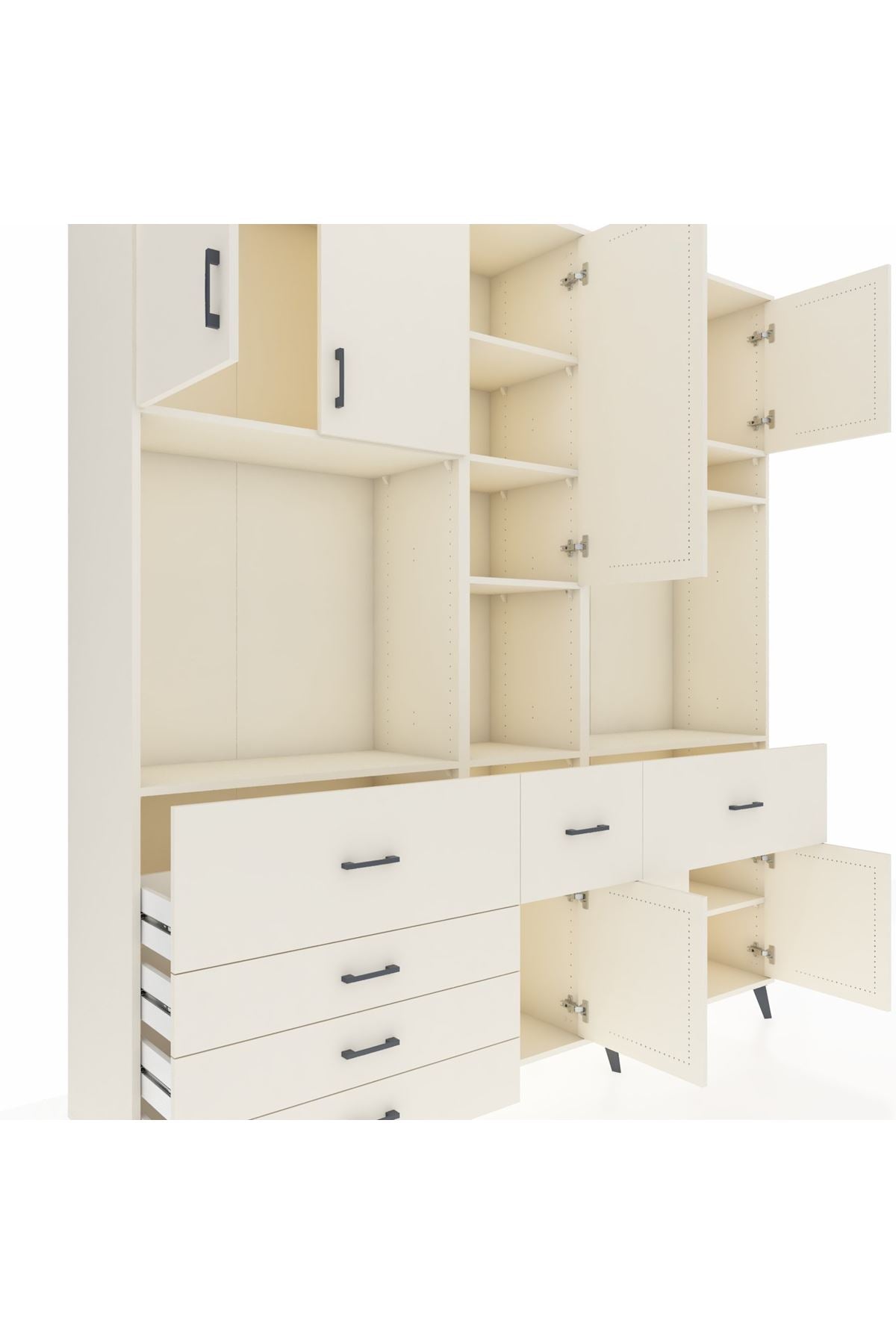 Hyperion Dolap 10 Raflı 6 Çekmeceli 8 Kapaklı 220x44x243 - S553M061V04B