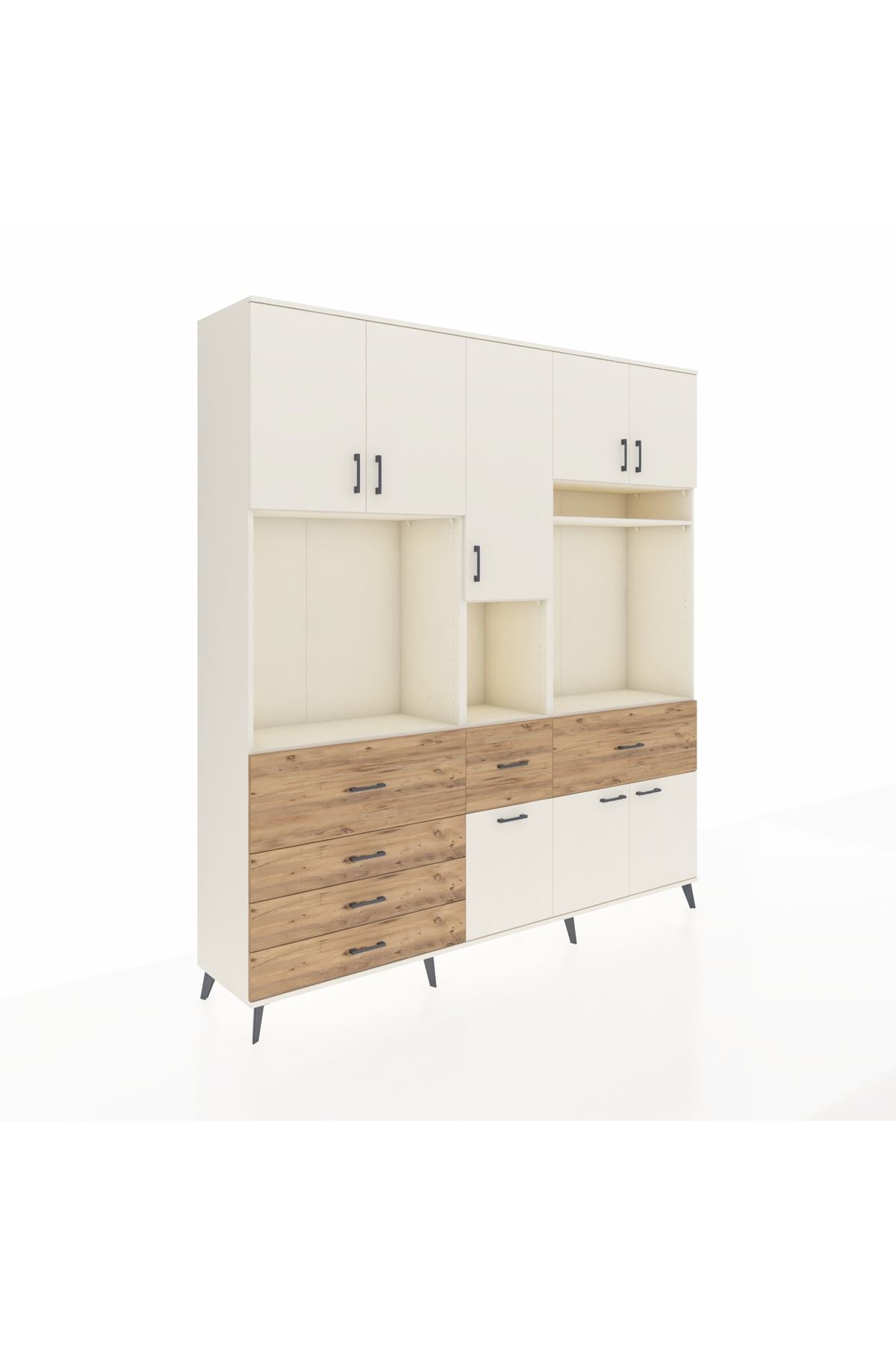 Hyperion Dolap 10 Raflı 6 Çekmeceli 8 Kapaklı 220x44x243 - S553M061V06B