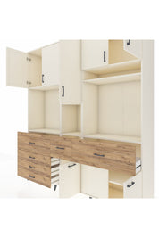 Hyperion Dolap 10 Raflı 6 Çekmeceli 8 Kapaklı 220x44x243 - S553M061V06B