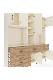 Hyperion Dolap 10 Raflı 6 Çekmeceli 8 Kapaklı 220x44x243 - S553M061V06B