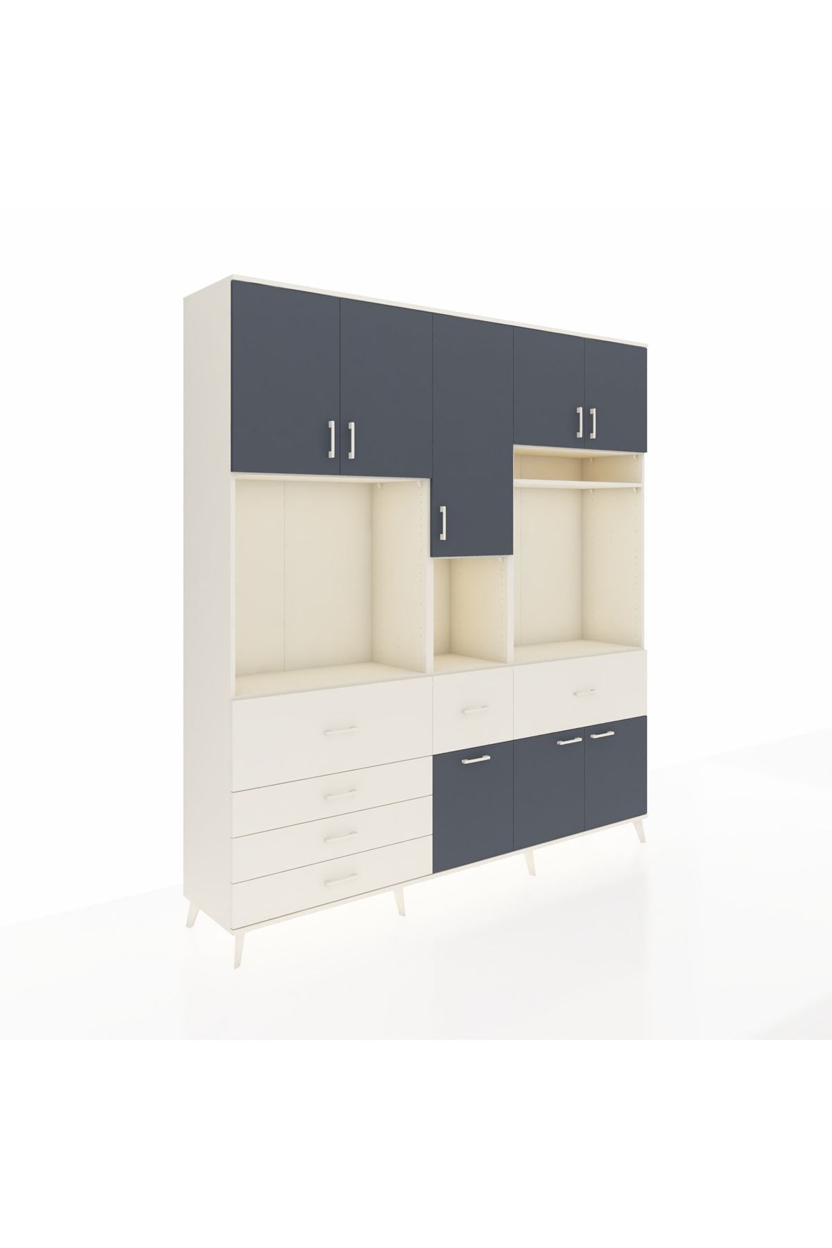 Hyperion Dolap 10 Raflı 6 Çekmeceli 8 Kapaklı 220x44x243 - S553M061V07B