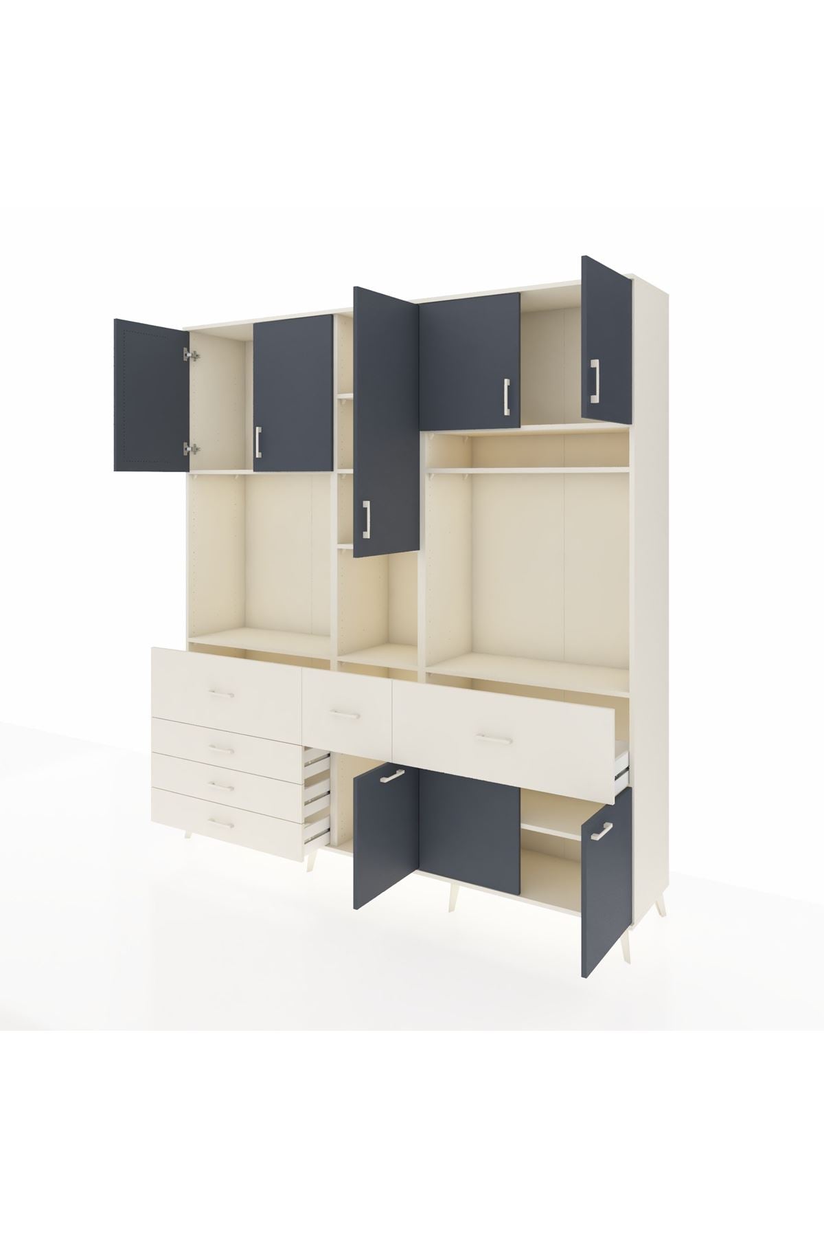 Hyperion Dolap 10 Raflı 6 Çekmeceli 8 Kapaklı 220x44x243 - S553M061V07B