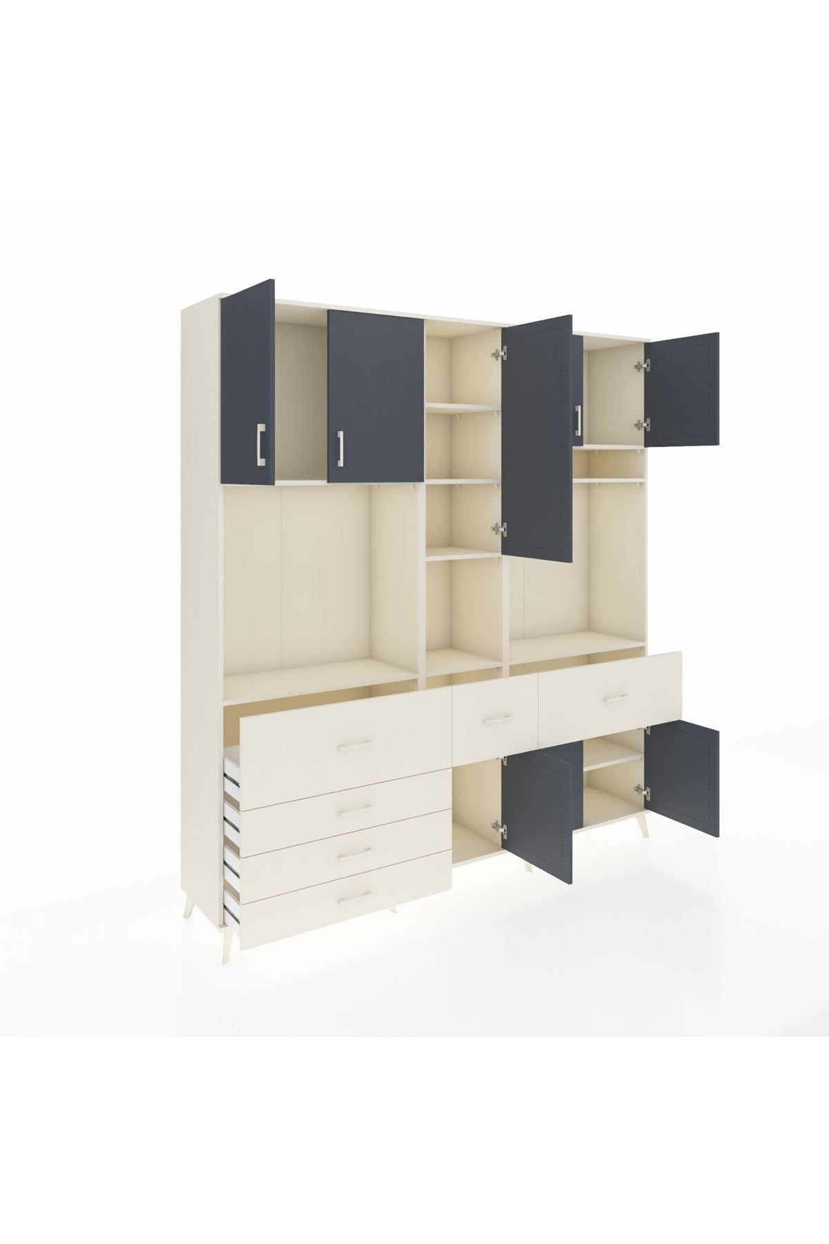 Hyperion Dolap 10 Raflı 6 Çekmeceli 8 Kapaklı 220x44x243 - S553M061V07B