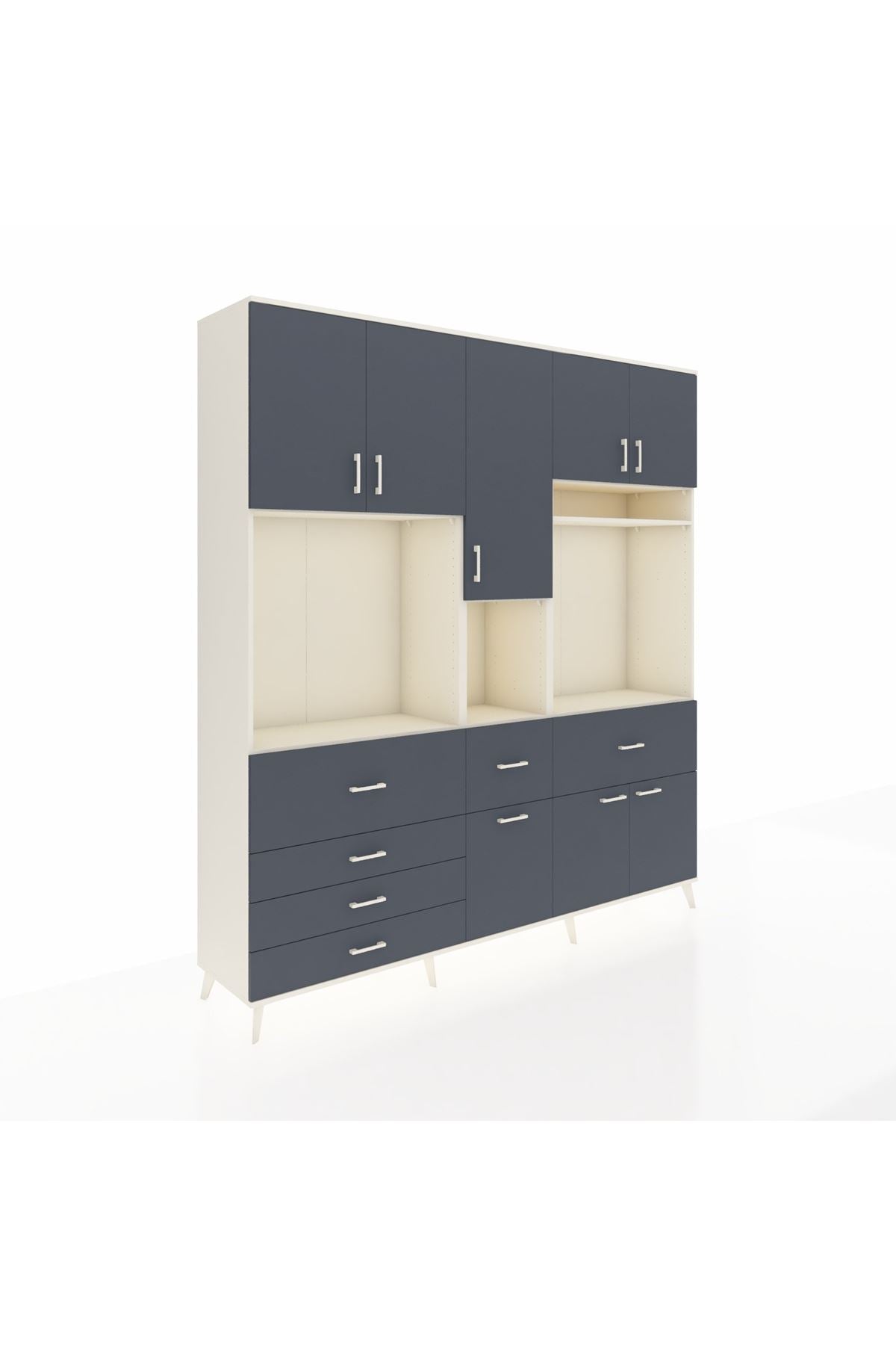 Hyperion Dolap 10 Raflı 6 Çekmeceli 8 Kapaklı 220x44x243 - S553M061V08B