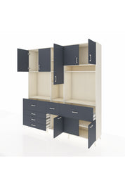 Hyperion Dolap 10 Raflı 6 Çekmeceli 8 Kapaklı 220x44x243 - S553M061V08B