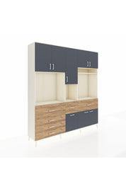 Hyperion Dolap 10 Raflı 6 Çekmeceli 8 Kapaklı 220x44x243 - S553M061V09B