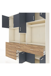 Hyperion Dolap 10 Raflı 6 Çekmeceli 8 Kapaklı 220x44x243 - S553M061V09B