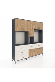 Hyperion Dolap 10 Raflı 6 Çekmeceli 8 Kapaklı 220x44x243 - S553M061V10B