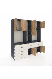 Hyperion Dolap 10 Raflı 6 Çekmeceli 8 Kapaklı 220x44x243 - S553M061V10B