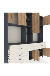 Hyperion Dolap 10 Raflı 6 Çekmeceli 8 Kapaklı 220x44x243 - S553M061V10B