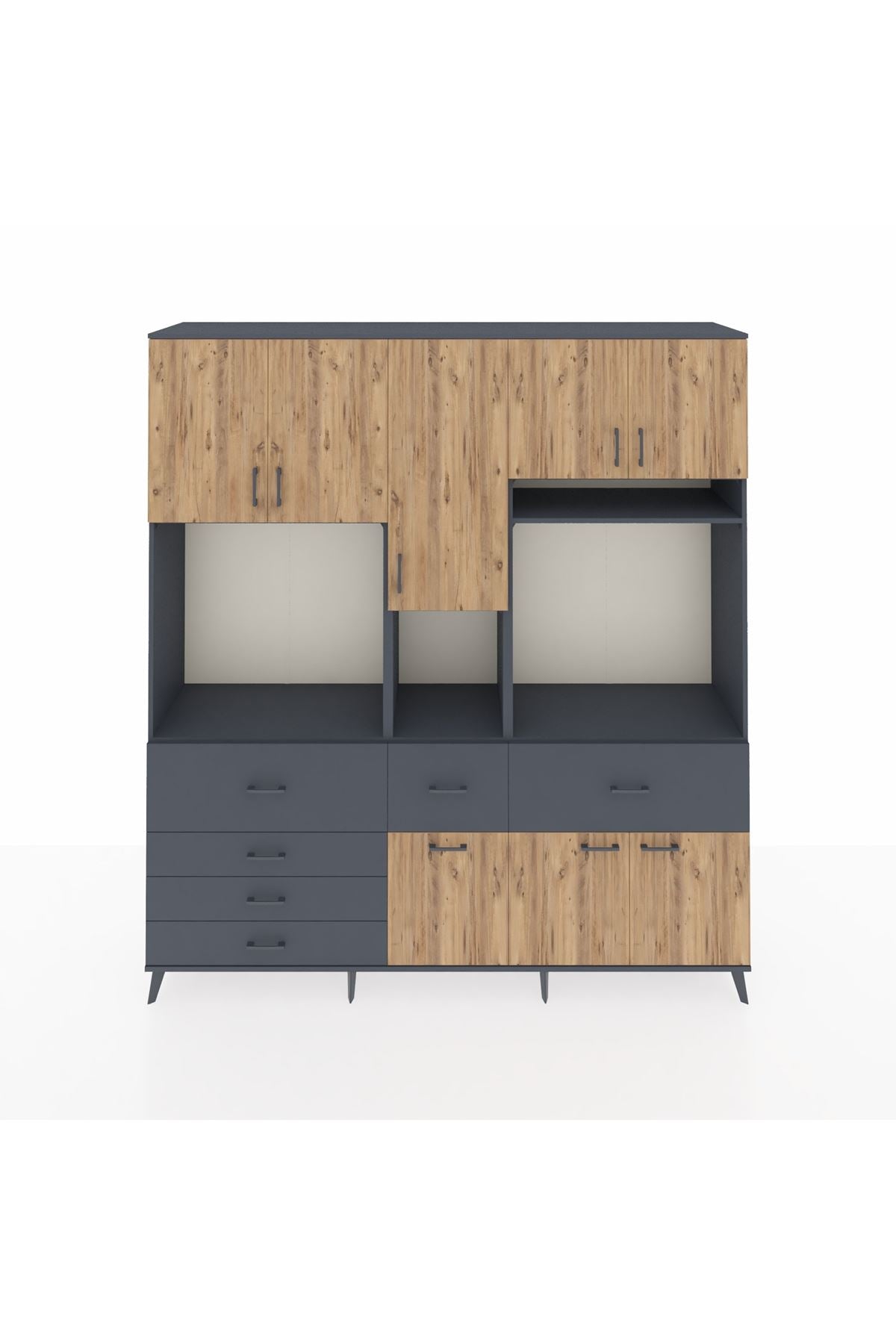 Hyperion Dolap 10 Raflı 6 Çekmeceli 8 Kapaklı 220x44x243 - S553M061V11B