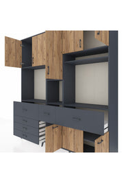 Hyperion Dolap 10 Raflı 6 Çekmeceli 8 Kapaklı 220x44x243 - S553M061V11B