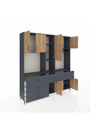 Hyperion Dolap 10 Raflı 6 Çekmeceli 8 Kapaklı 220x44x243 - S553M061V11B