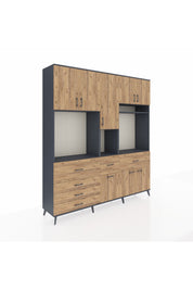 Hyperion Dolap 10 Raflı 6 Çekmeceli 8 Kapaklı 220x44x243 - S553M061V12B