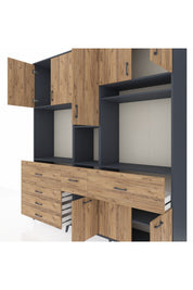 Hyperion Dolap 10 Raflı 6 Çekmeceli 8 Kapaklı 220x44x243 - S553M061V12B