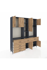 Hyperion Dolap 10 Raflı 6 Çekmeceli 8 Kapaklı 220x44x243 - S553M061V12B