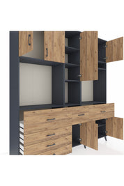 Hyperion Dolap 10 Raflı 6 Çekmeceli 8 Kapaklı 220x44x243 - S553M061V12B